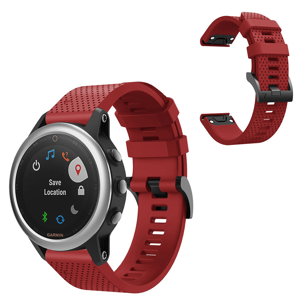 Vildt skøn Garmin Fenix 5S Silikone Rem - Rød#serie_10