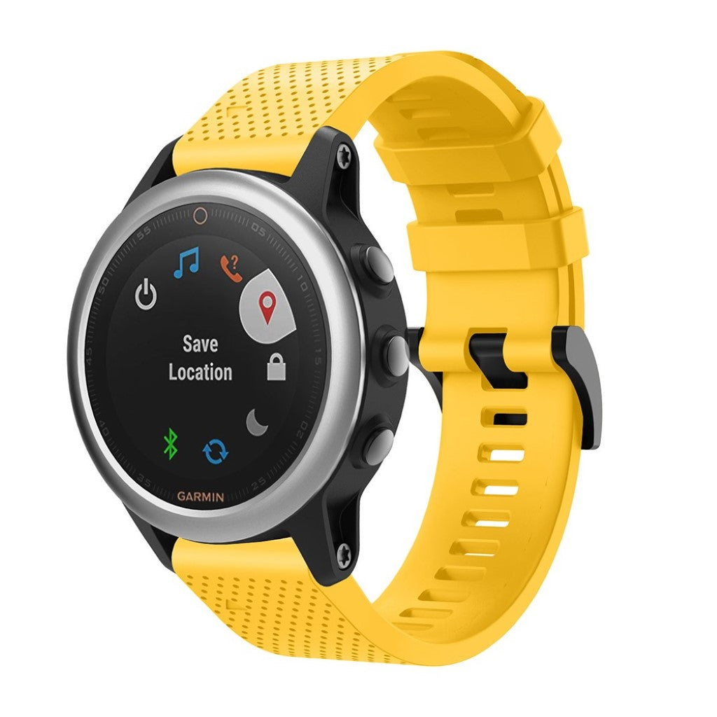 Vildt skøn Garmin Fenix 5S Silikone Rem - Gul#serie_6