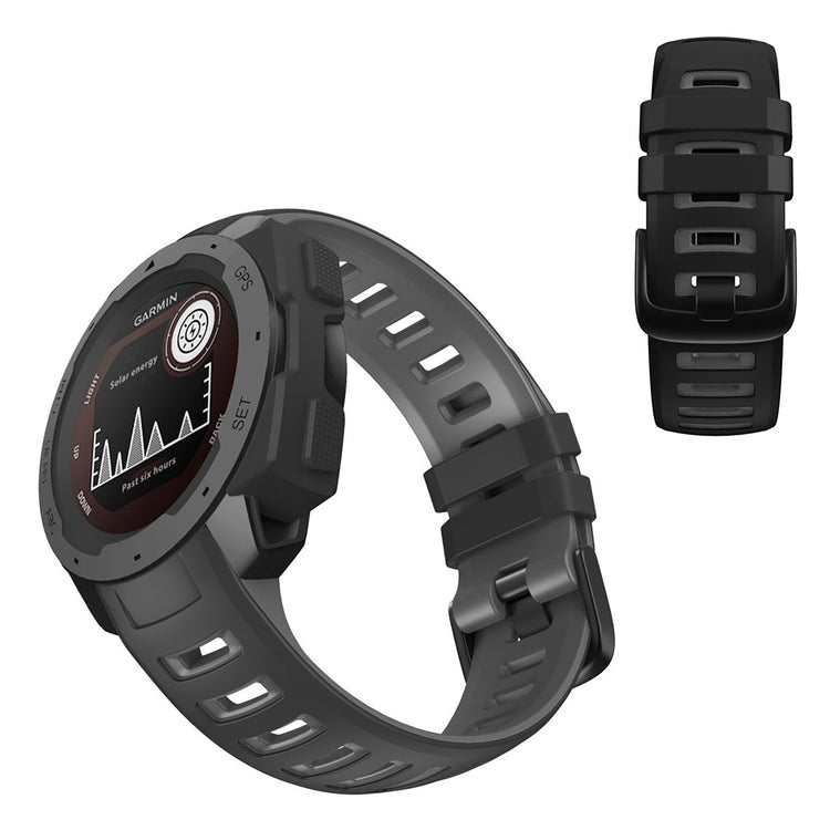 Meget holdbart Garmin Instinct Esports Silikone Rem - Sølv#serie_3