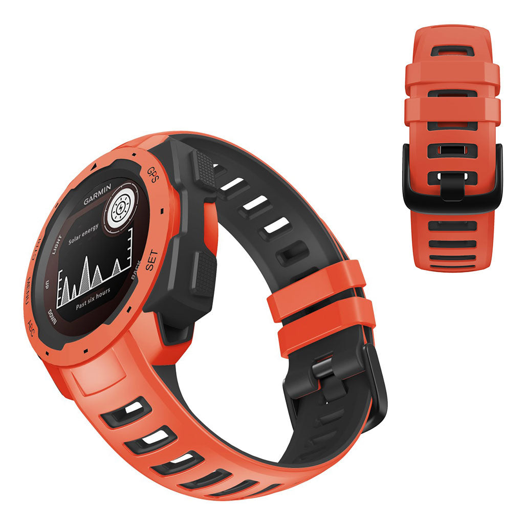 Meget holdbart Garmin Instinct Esports Silikone Rem - Rød#serie_6