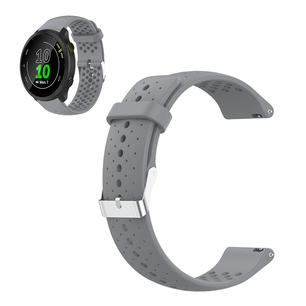  Garmin Forerunner 158 / Garmin Forerunner 55 Silikone Rem - Sølv#serie_6