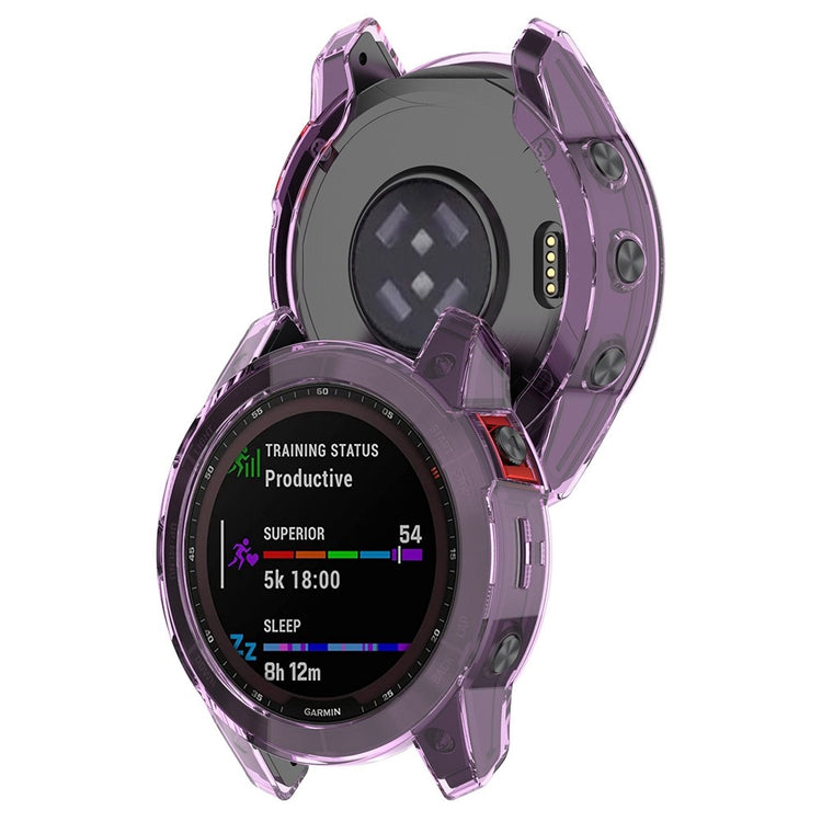 Garmin Fenix 7S Gennemsigtig Silikone Bumper  - Lilla#serie_5