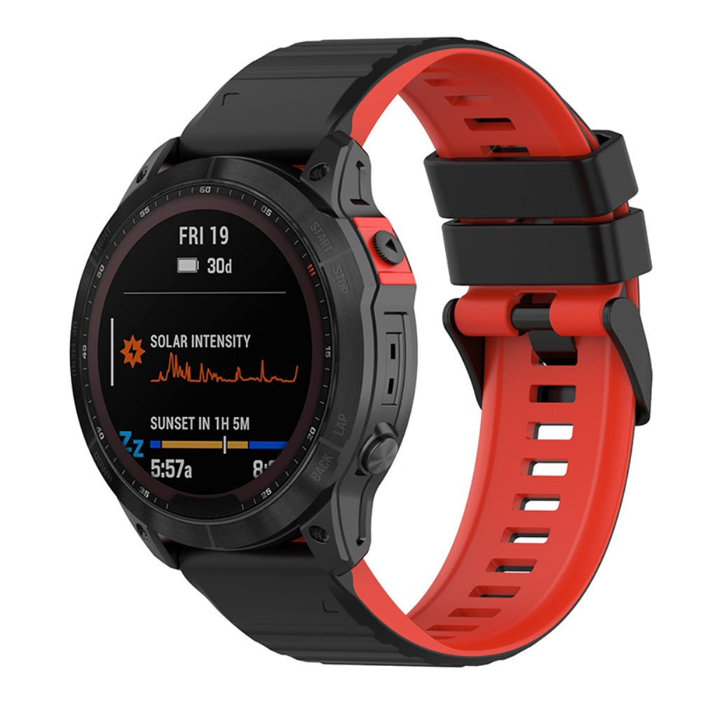 Super elegant Garmin Fenix 7 Silikone Rem - Sort#serie_2