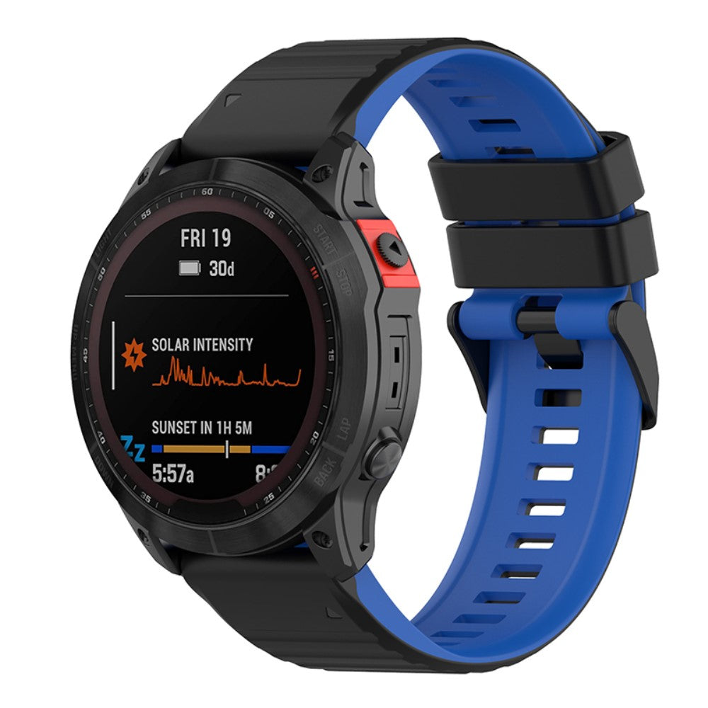 Super elegant Garmin Fenix 7 Silikone Rem - Sort#serie_4