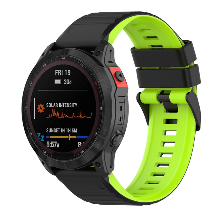 Super elegant Garmin Fenix 7 Silikone Rem - Sort#serie_5