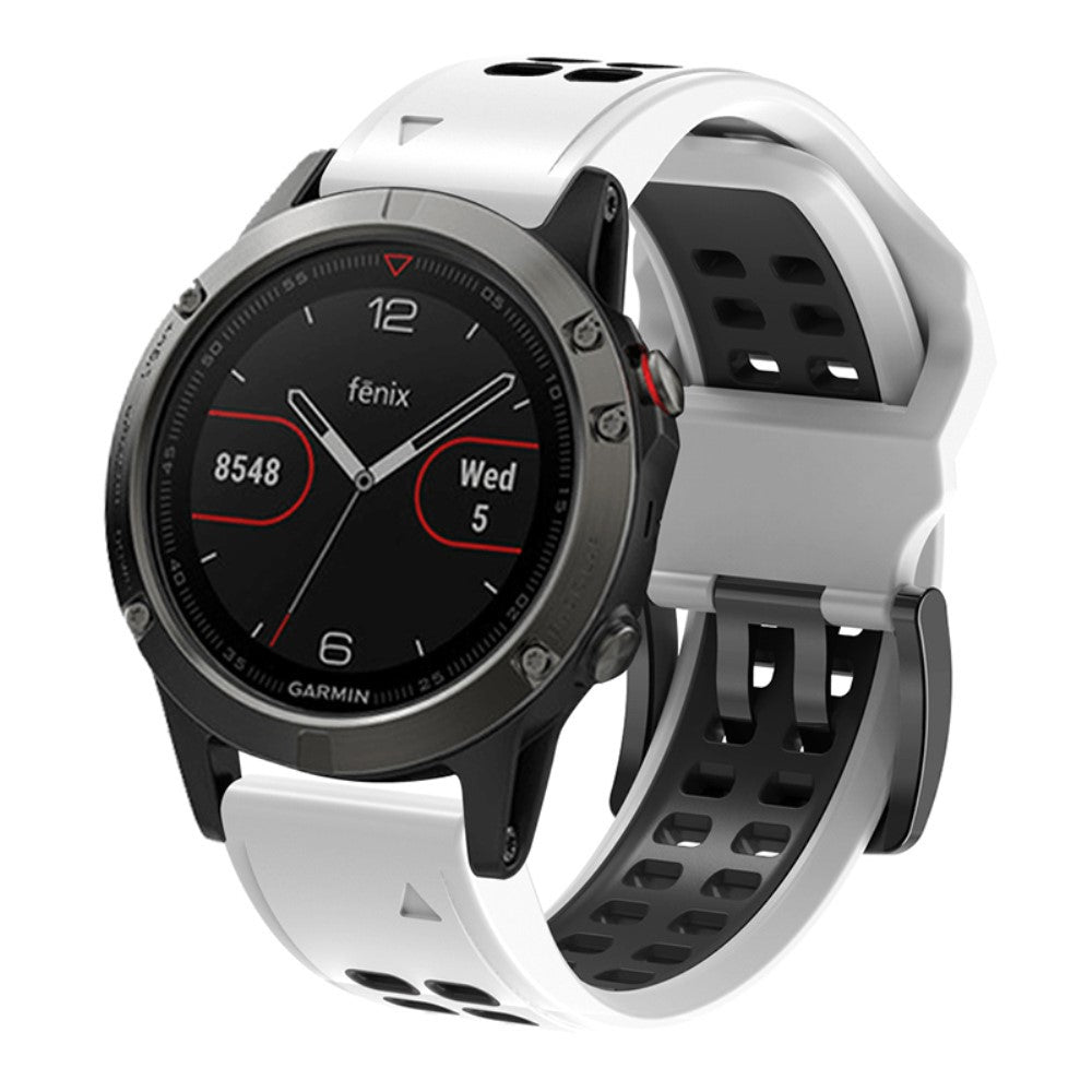 Helt vildt elegant Universal Garmin Silikone Urrem - Hvid#serie_1