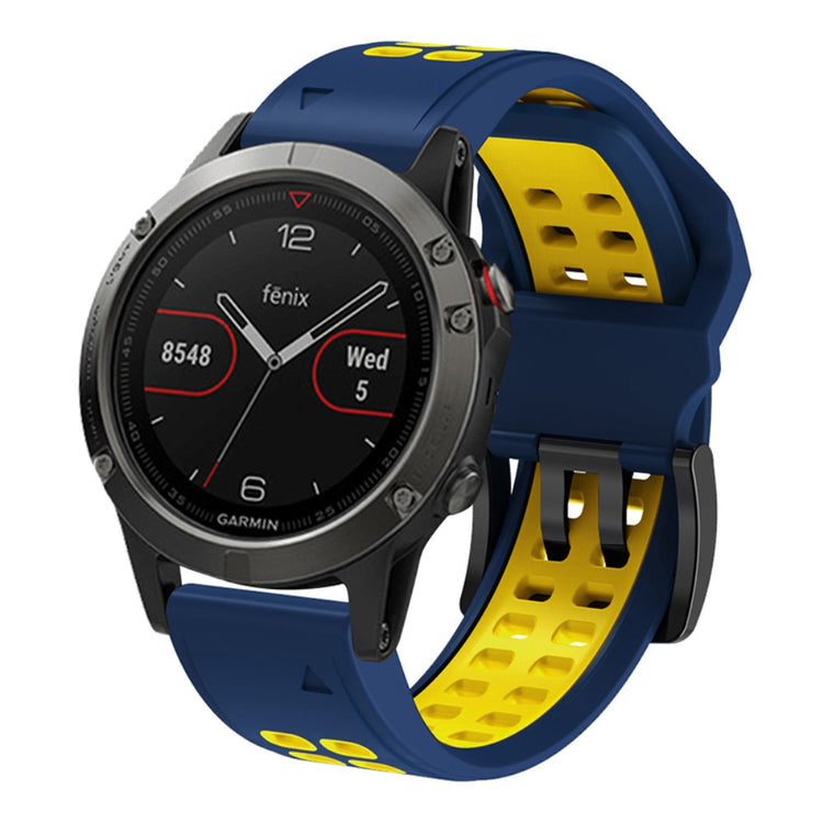 Helt vildt elegant Universal Garmin Silikone Urrem - Blå#serie_10