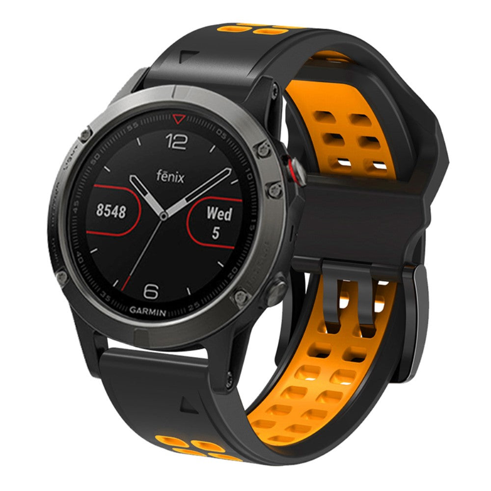 Helt vildt elegant Universal Garmin Silikone Urrem - Sort#serie_3