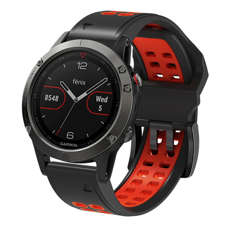 Helt vildt elegant Universal Garmin Silikone Urrem - Sort#serie_4