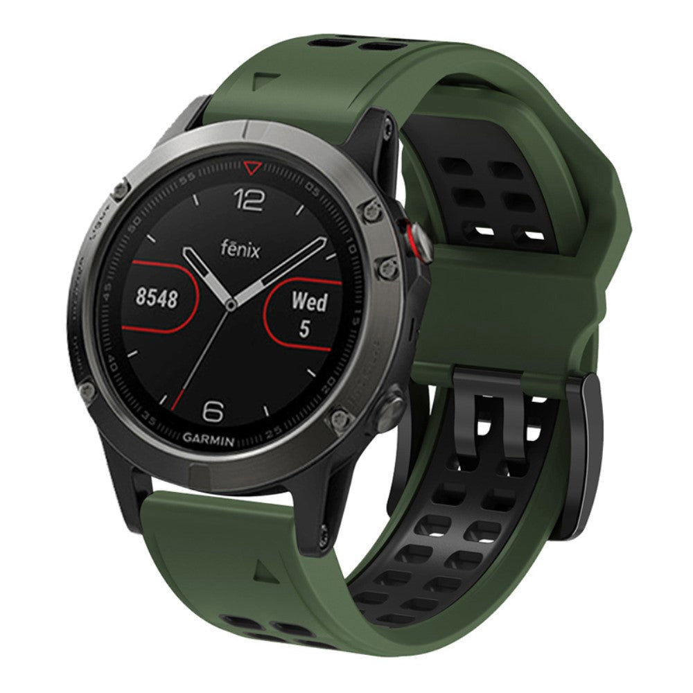 Helt vildt elegant Universal Garmin Silikone Urrem - Grøn#serie_9