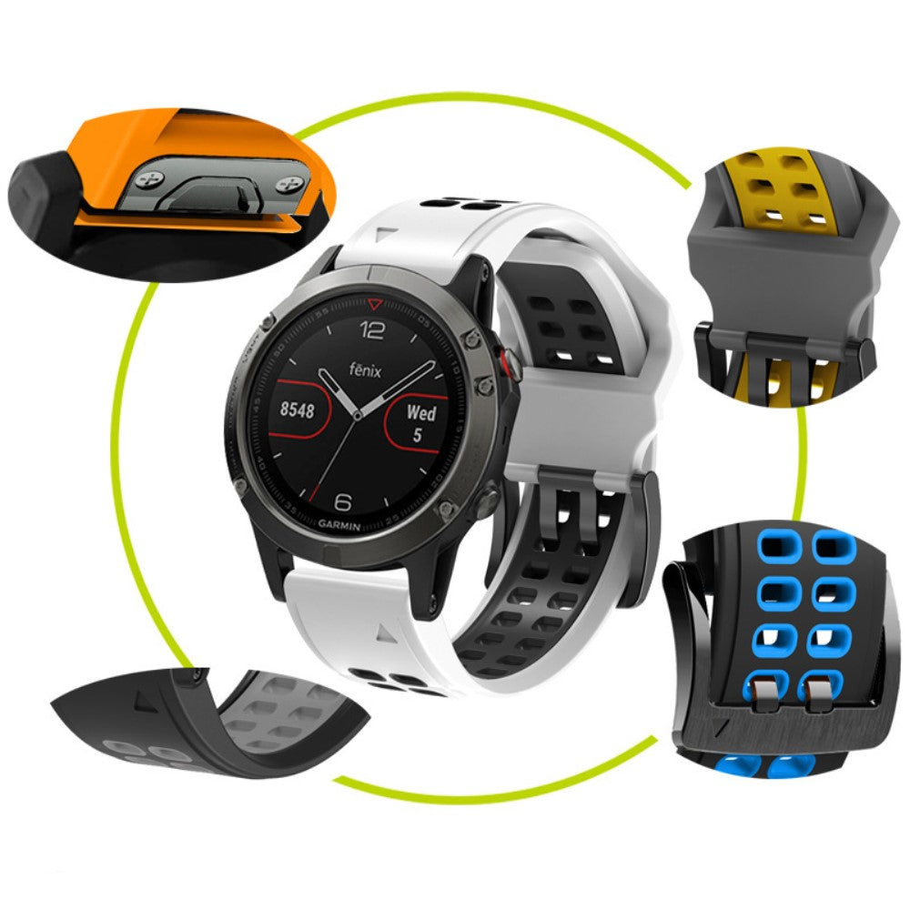 Vildt pænt Universal Garmin Silikone Rem - Hvid#serie_2