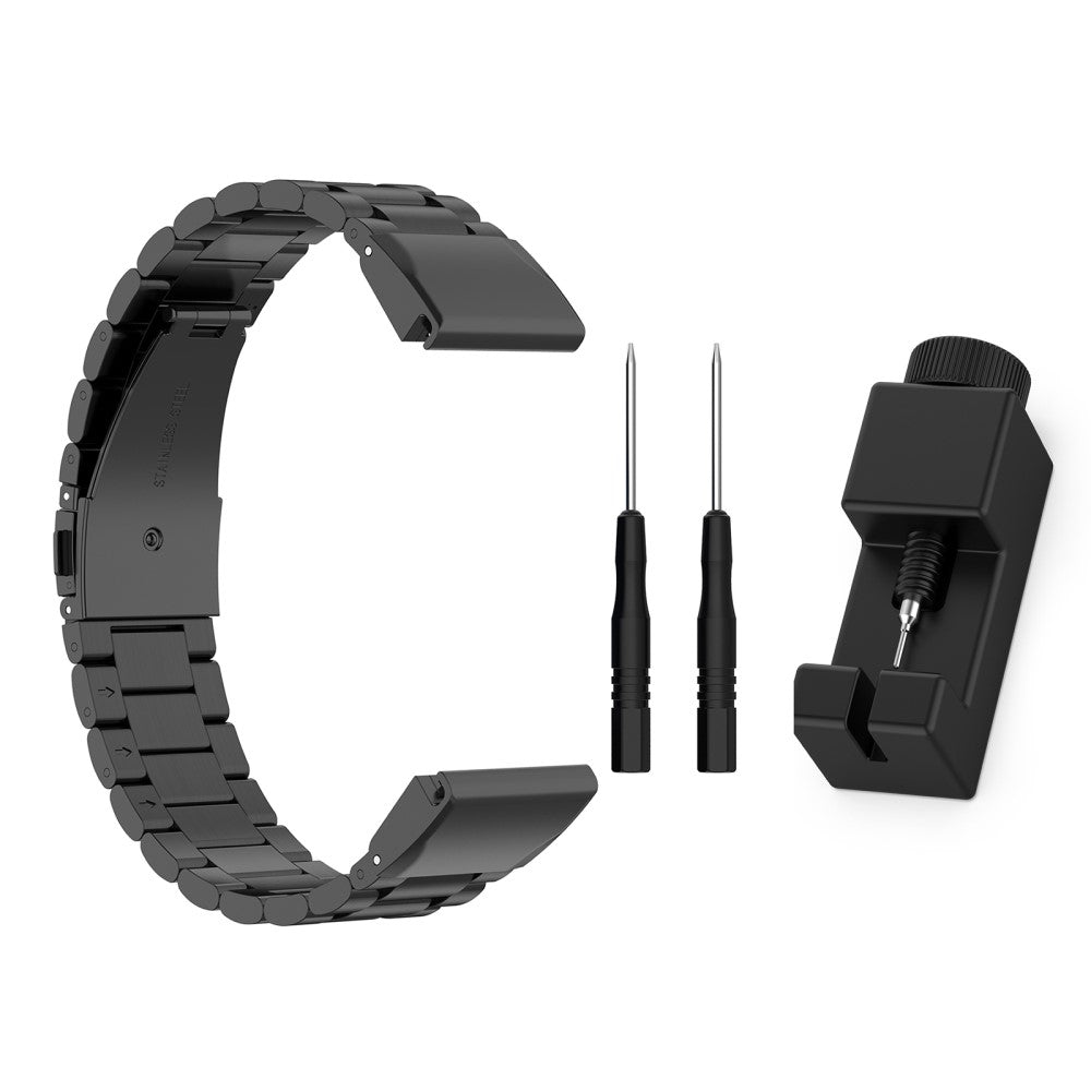 Alle tiders Universal Garmin Metal Rem - Sort#serie_035