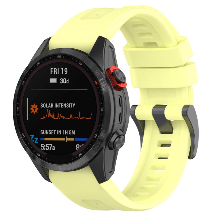 Mega slidstærk Universal Garmin Silikone Rem - Gul#serie_10