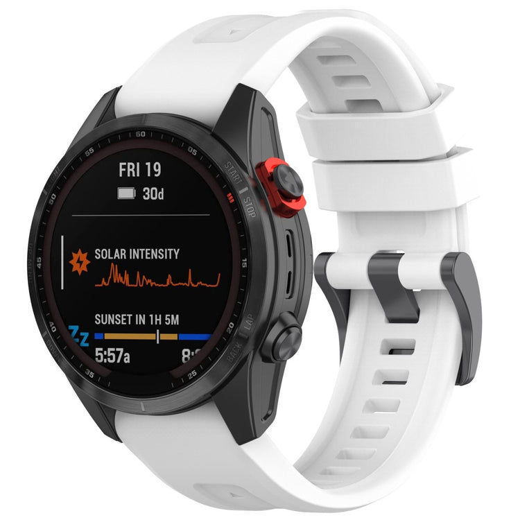 Mega slidstærk Universal Garmin Silikone Rem - Hvid#serie_14