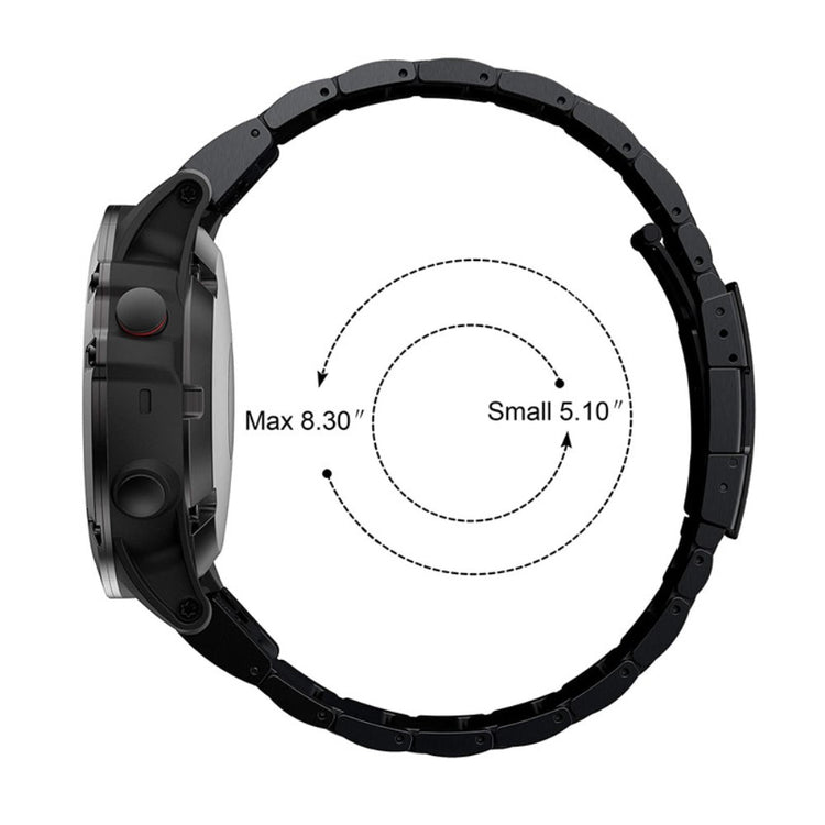 Super Holdbart Metal Universal Rem passer til Smartwatch - Sort#serie_1