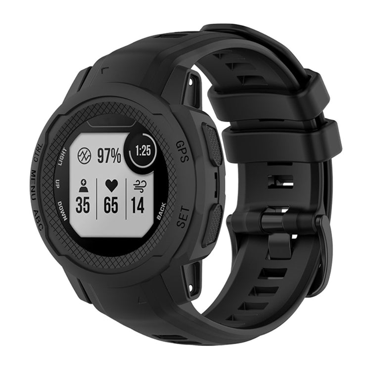 Super smuk Garmin Instinct 2S Silikone Rem - Sort#serie_5