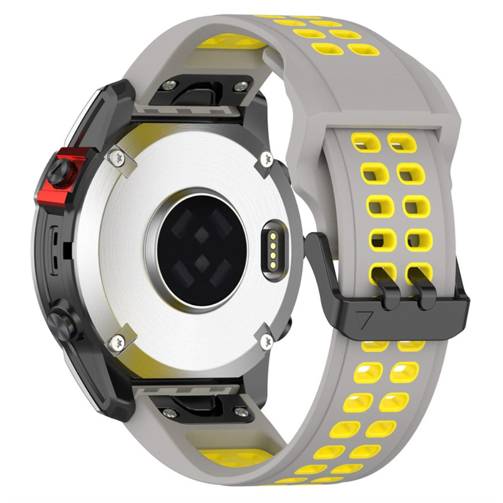 Garmin Enduro 2 / Tactix 7 / Fenix 7 dual color silicone watch strap - Grey / Yellow#serie_5