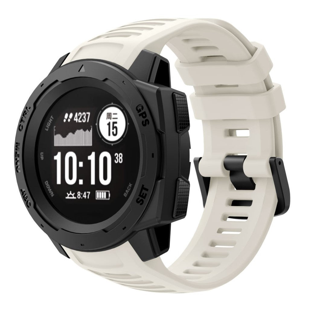 Skøn Garmin Instinct Silikone Rem - Hvid#serie_2