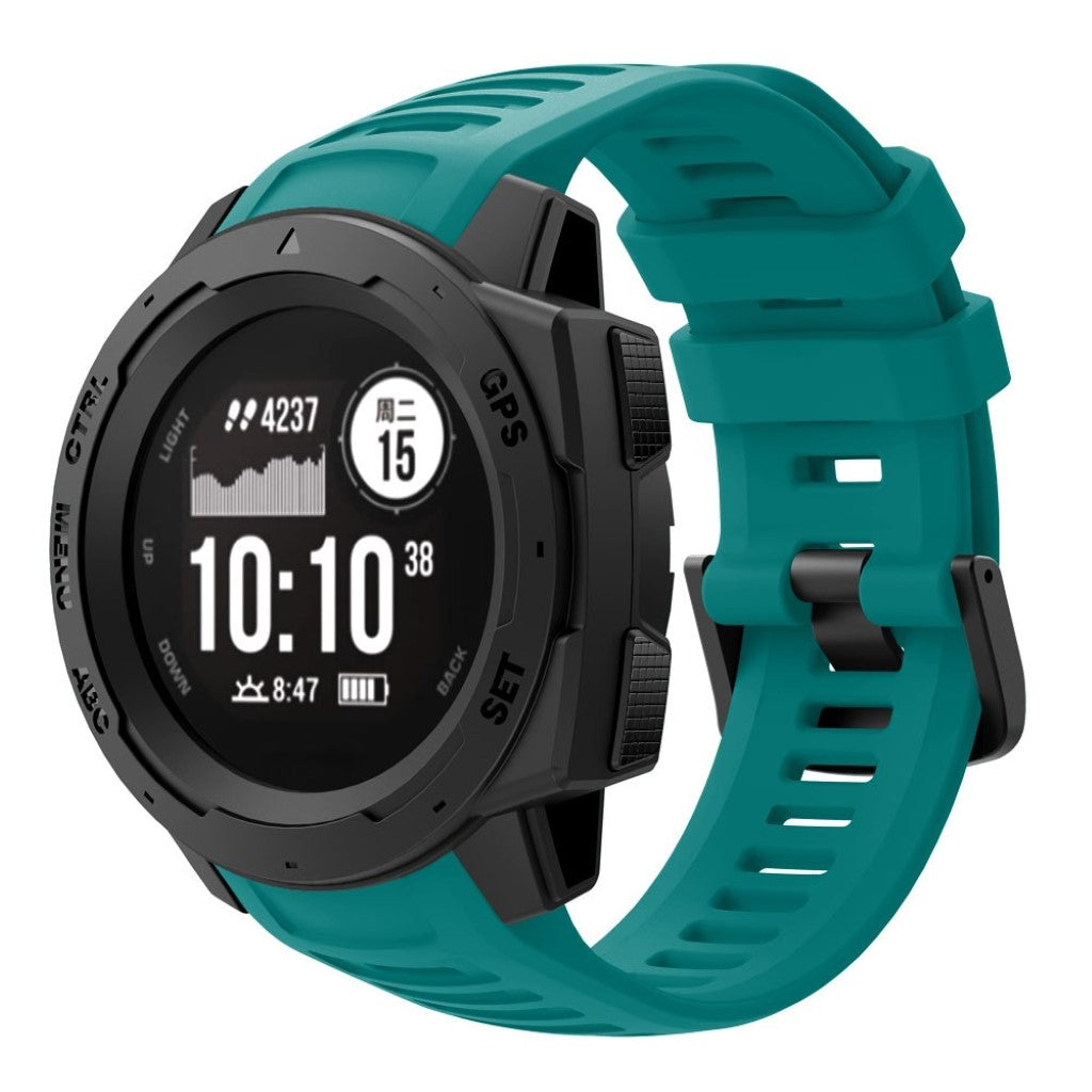 Skøn Garmin Instinct Silikone Rem - Blå#serie_6