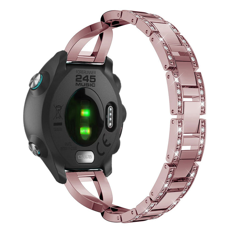 Tidsløst Garmin Forerunner 245 Metal og Rhinsten Rem - Pink#serie_5