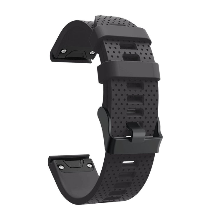 Mega hårdfør Garmin Fenix 5S Plus Silikone Rem - Sort#serie_1