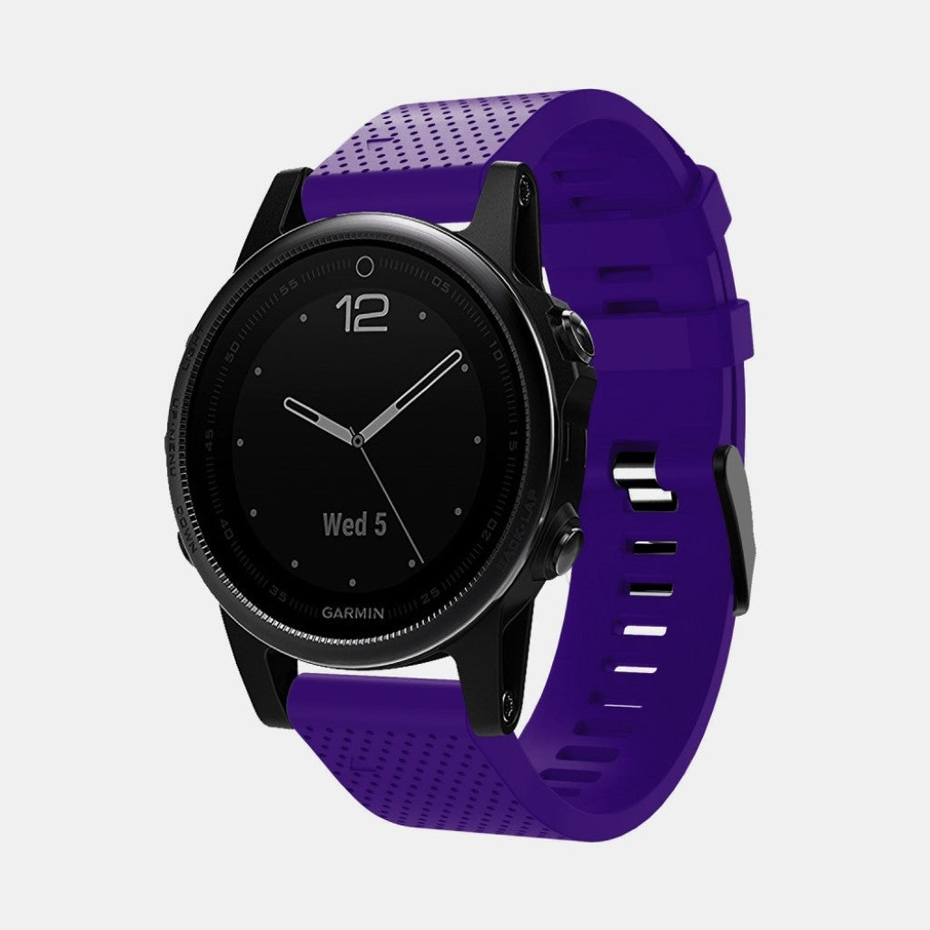 Mega hårdfør Garmin Fenix 5S Plus Silikone Rem - Lilla#serie_12