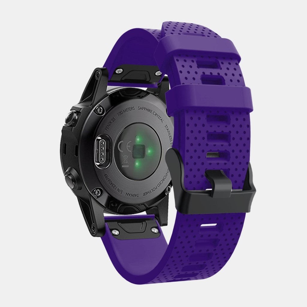 Mega hårdfør Garmin Fenix 5S Plus Silikone Rem - Lilla#serie_12