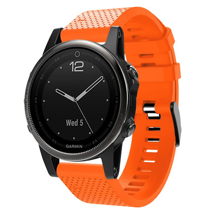 Mega hårdfør Garmin Fenix 5S Plus Silikone Rem - Orange#serie_4