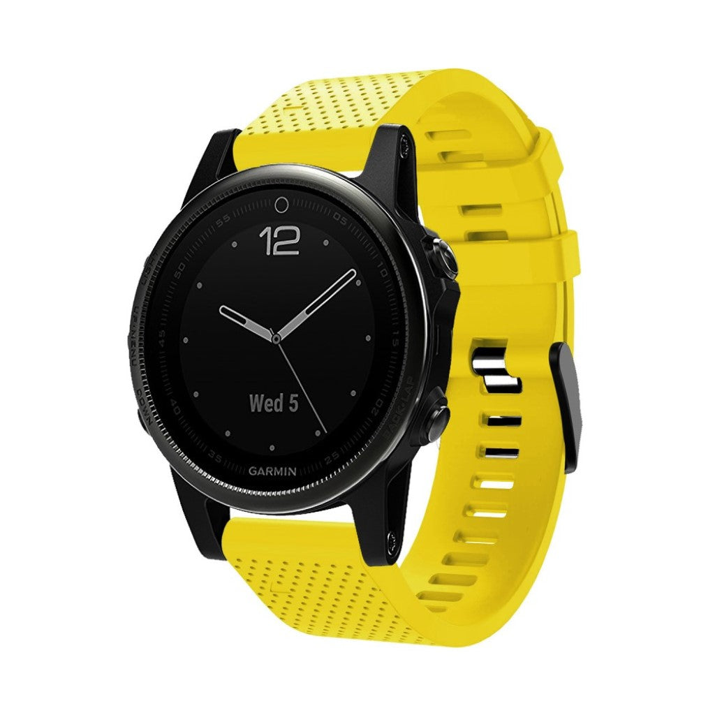 Mega hårdfør Garmin Fenix 5S Plus Silikone Rem - Gul#serie_7