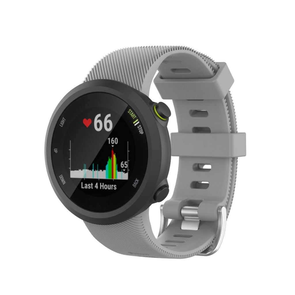 Super fint Garmin Forerunner 45 Silikone Rem - Sølv#serie_3