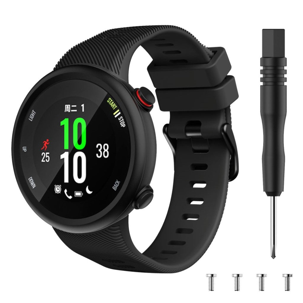 Alle tiders Garmin Forerunner 45 Silikone Rem - Sort#serie_1