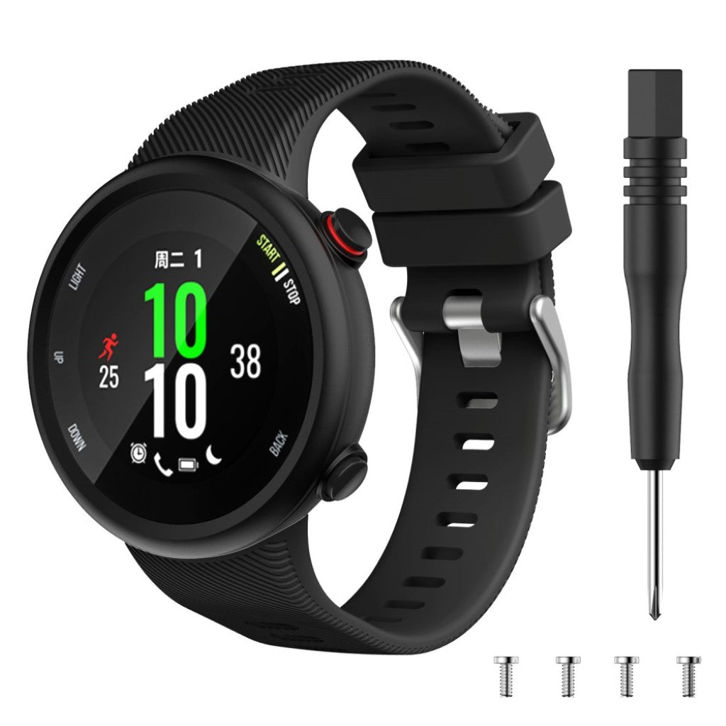 Kønt Garmin Forerunner 45 Silikone Rem - Sort#serie_1