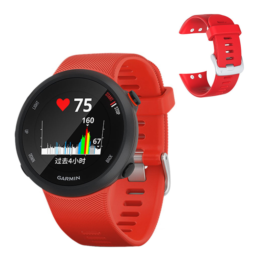 Meget komfortabel Garmin Forerunner 45 Silikone Rem - Rød#serie_1