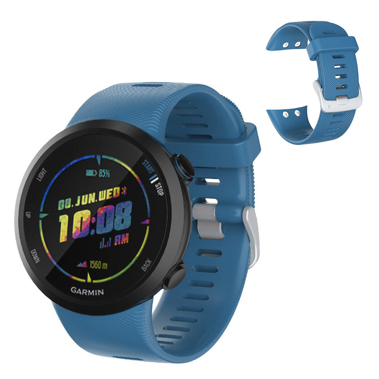 Meget komfortabel Garmin Forerunner 45 Silikone Rem - Blå#serie_9