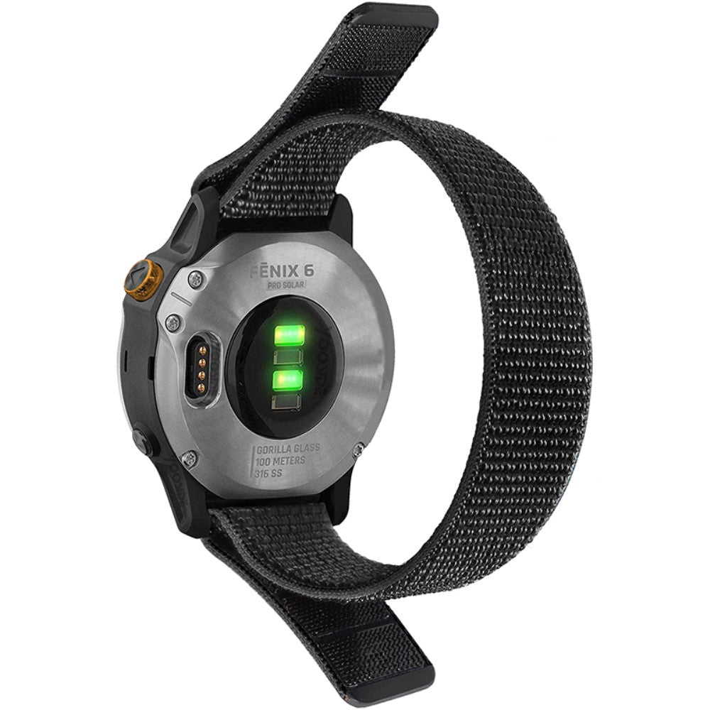 Alle tiders Garmin Fenix 6X Nylon Rem - Sort#serie_1