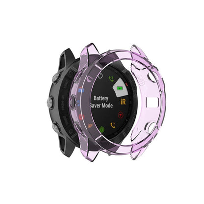 Garmin Fenix 6X / Garmin Fenix 6X Pro Gennemsigtig Silikone Bumper  - Lilla#serie_1