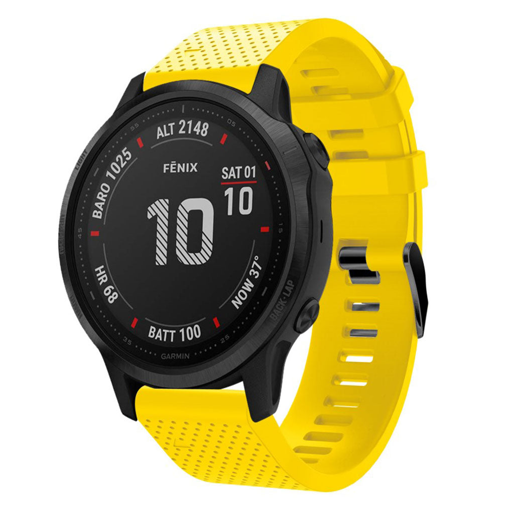 Helt vildt komfortabel Garmin Fenix 6S Silikone Rem - Gul#serie_5