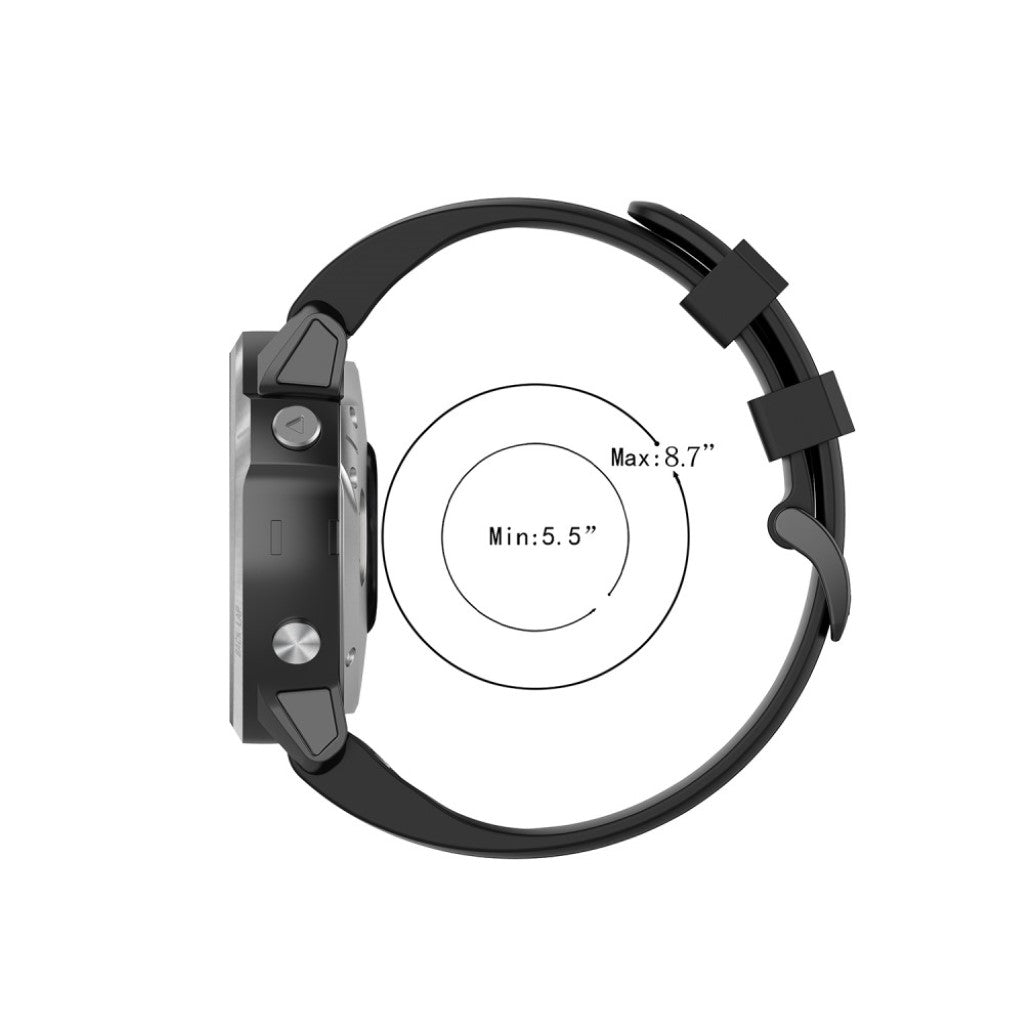 Rigtigt sejt Garmin Fenix 6S Silikone Rem - Sort#serie_1