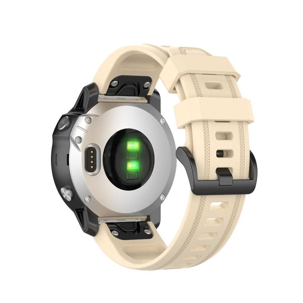 Rigtigt sejt Garmin Fenix 6S Silikone Rem - Beige#serie_10