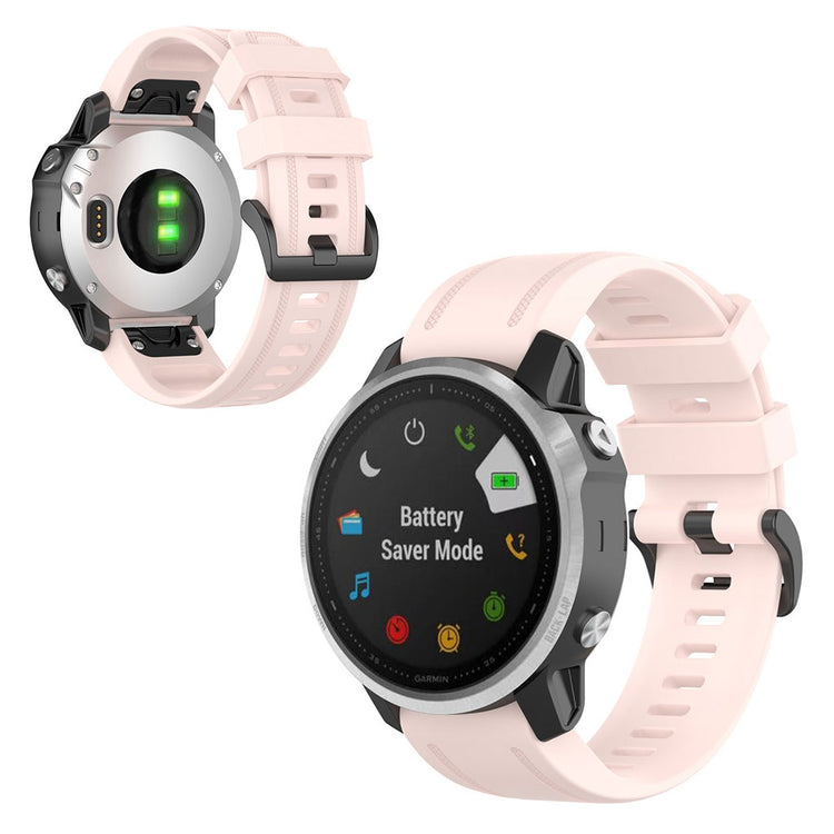 Rigtigt sejt Garmin Fenix 6S Silikone Rem - Pink#serie_11