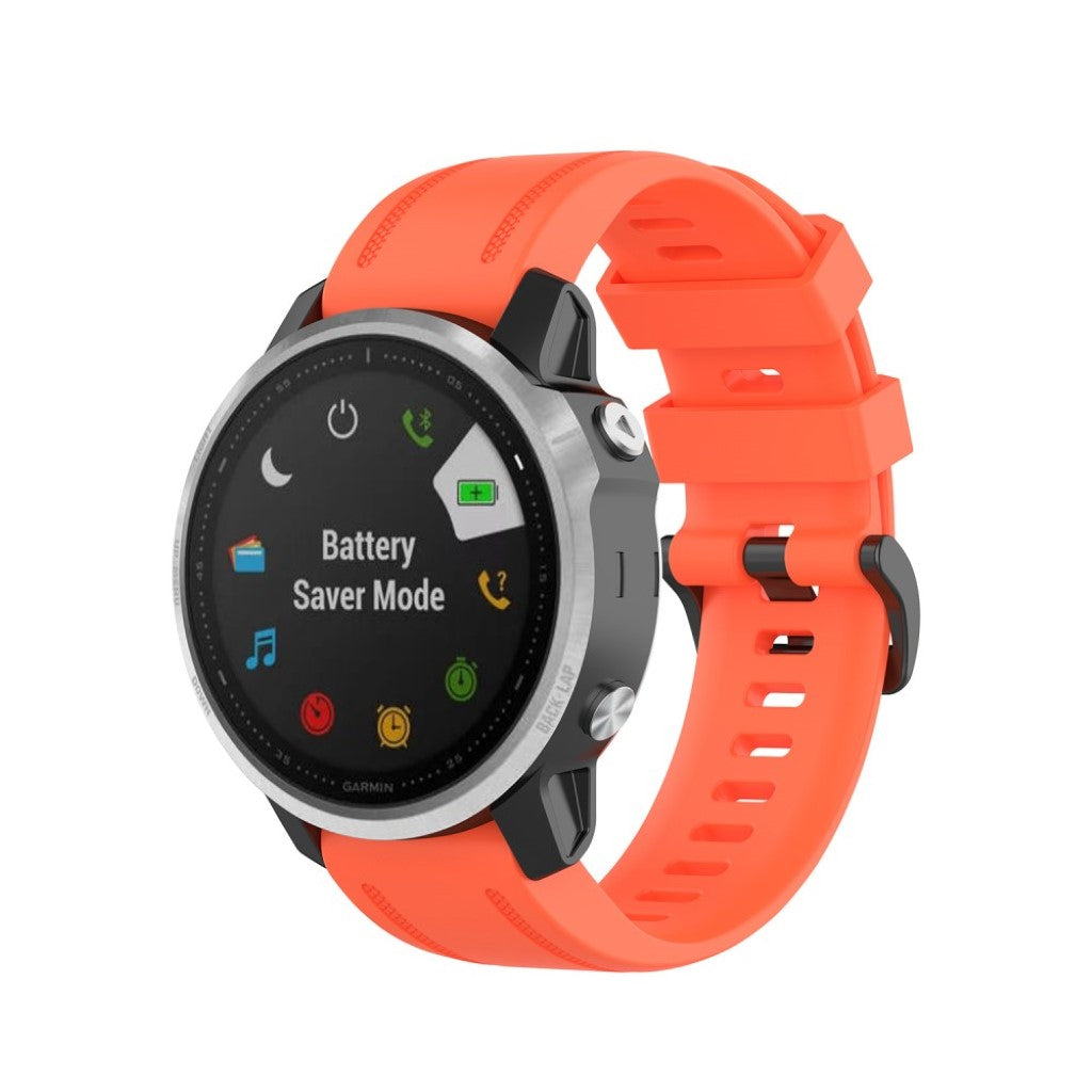 Rigtigt sejt Garmin Fenix 6S Silikone Rem - Orange#serie_12