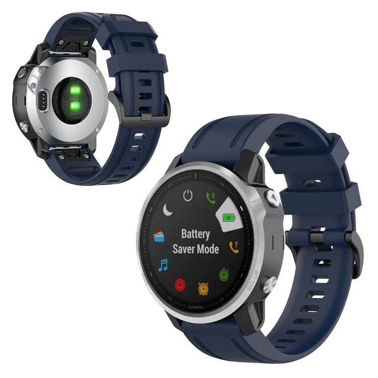 Rigtigt sejt Garmin Fenix 6S Silikone Rem - Blå#serie_13