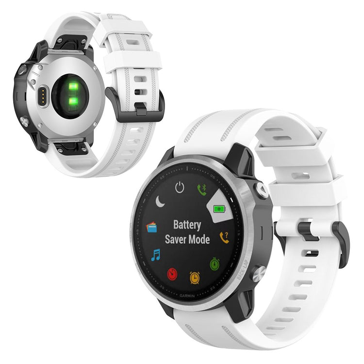 Rigtigt sejt Garmin Fenix 6S Silikone Rem - Hvid#serie_2