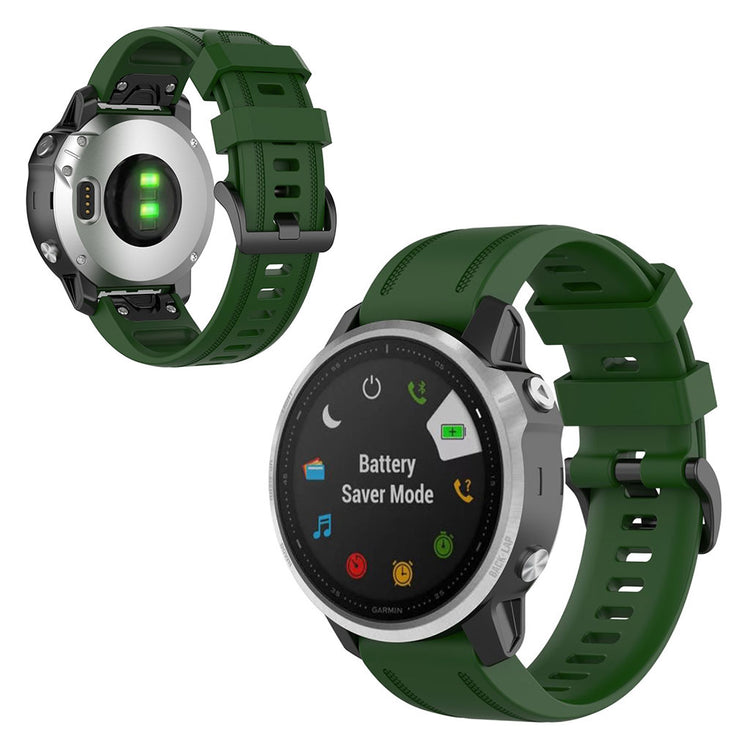 Rigtigt sejt Garmin Fenix 6S Silikone Rem - Grøn#serie_8