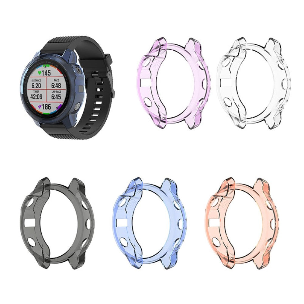 Garmin Fenix 6S / Garmin Fenix 6S Pro Gennemsigtig Silikone Bumper  - Lilla#serie_1