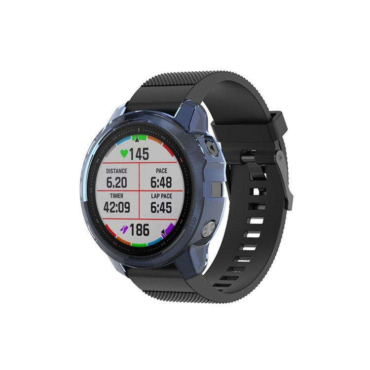 Garmin Fenix 6S / Garmin Fenix 6S Pro Gennemsigtig Silikone Bumper  - Blå#serie_2