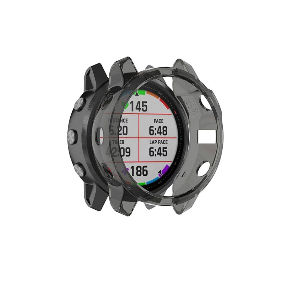 Garmin Fenix 6S / Garmin Fenix 6S Pro Gennemsigtig Silikone Bumper  - Sort#serie_3