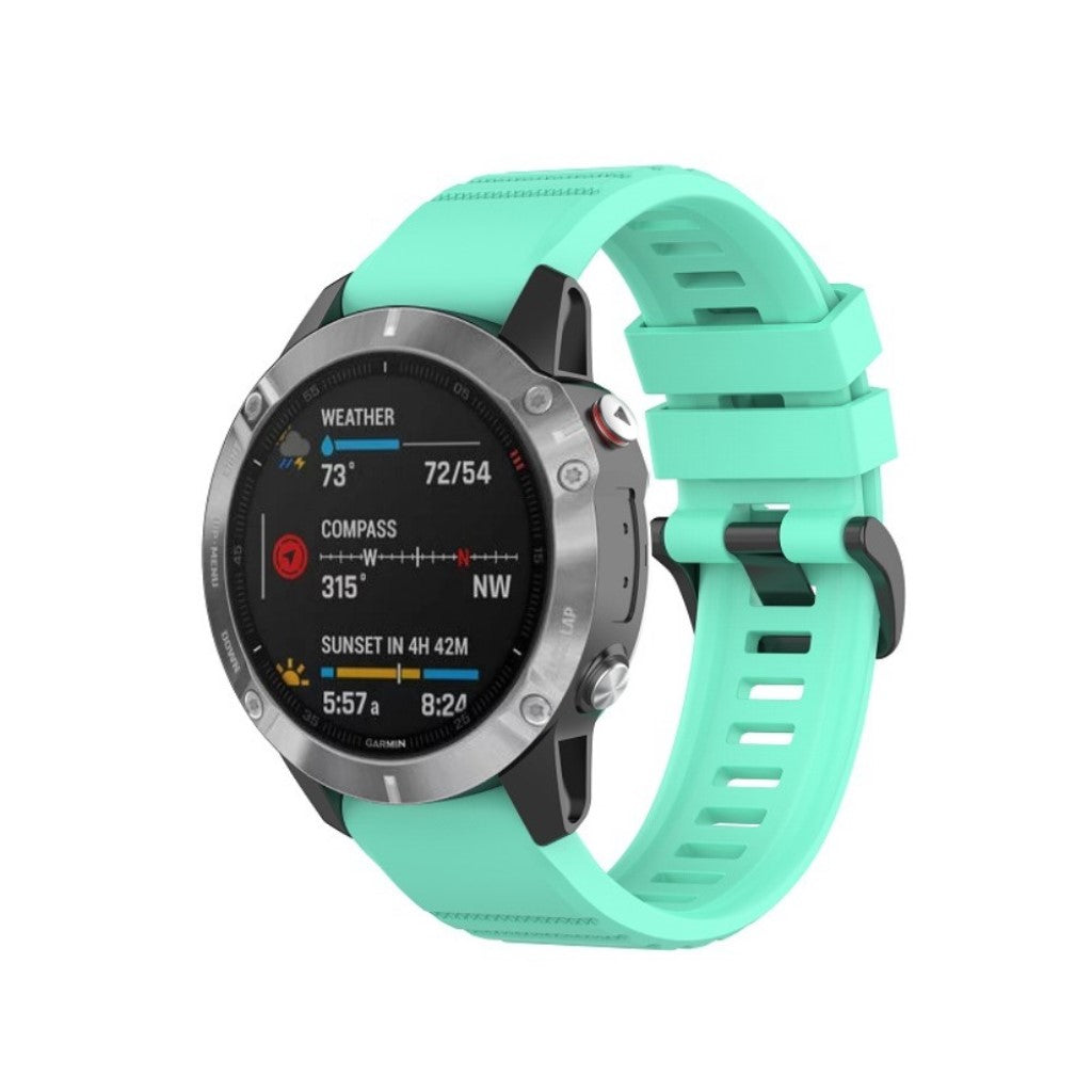 Meget fed Garmin Fenix 6 Silikone Rem - Grøn#serie_10