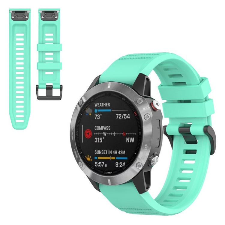 Meget fed Garmin Fenix 6 Silikone Rem - Grøn#serie_10