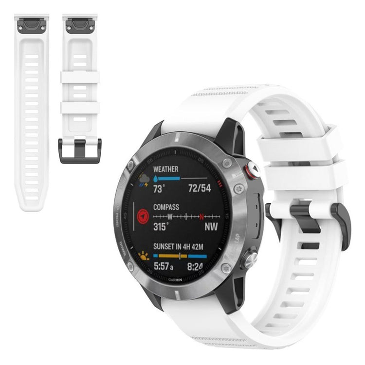 Meget fed Garmin Fenix 6 Silikone Rem - Hvid#serie_2